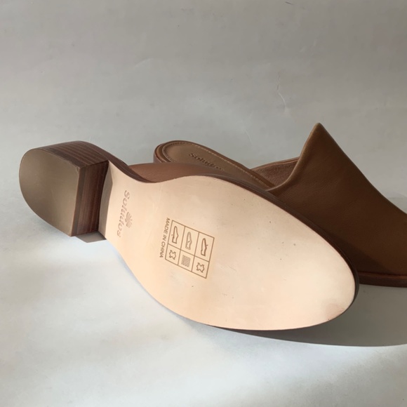 Soludos Venetian Tan Leather Mule Loafers Almond Toe Low Heel Casual Shoes 6.5 - Picture 9 of 11
